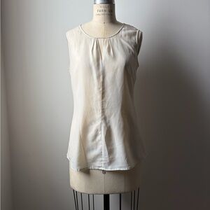 NIC+ZOE Cream Sleeveless Blouse